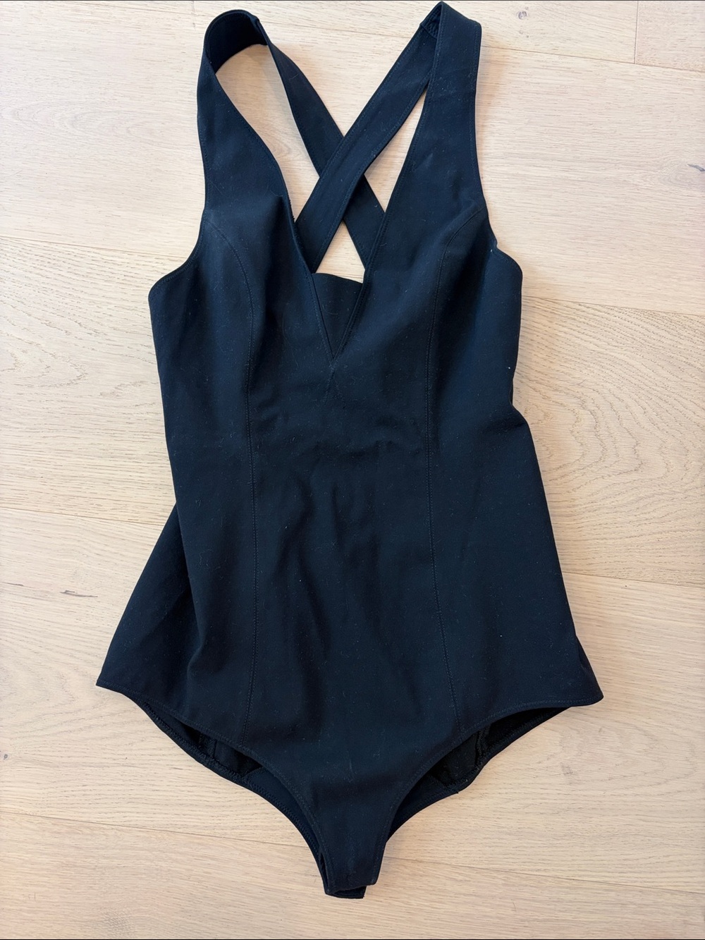 rag & bone Black Cross-Back One-Piece Bodysuit